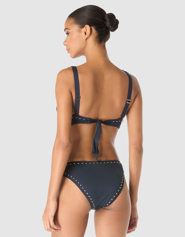 Michael Kors - Gold Studded Tall Triangle Padded Bikini Top