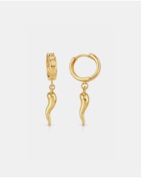 Zoe Olivia - 9K Gold Horn Huggie Earrings