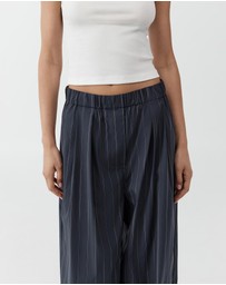 St. Agni - Stripe Relaxed Pleat Pants