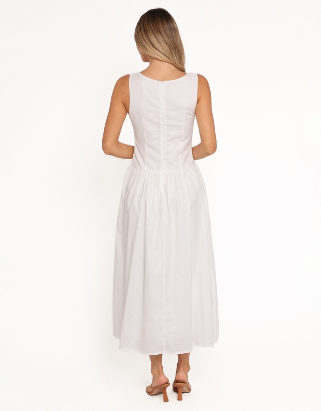 Petal & Pup - Evie Button Front Maxi Dress - White