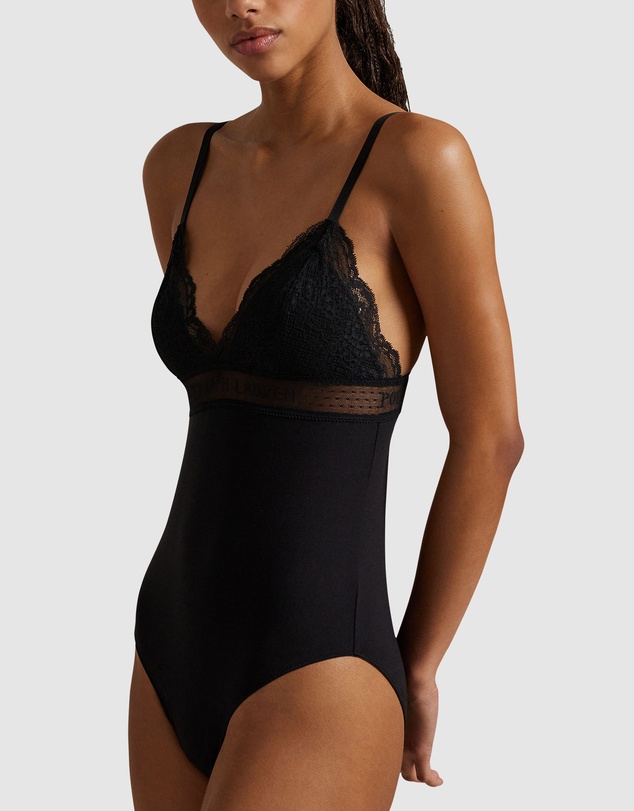 Polo Ralph Lauren - Love Collection Ribbed Cotton Blend Triangle Bodysuit