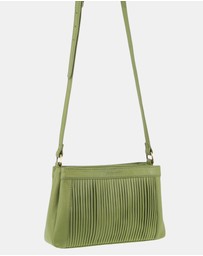 Pierre Cardin - Pierre Cardin Leather Pleated Design Crossbody Bag