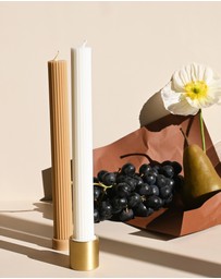 Black Blaze - Column Pillar Candle Duo With Brass Holder