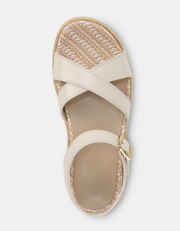 Vionic - Mar Platform Sandal - Cream Leather