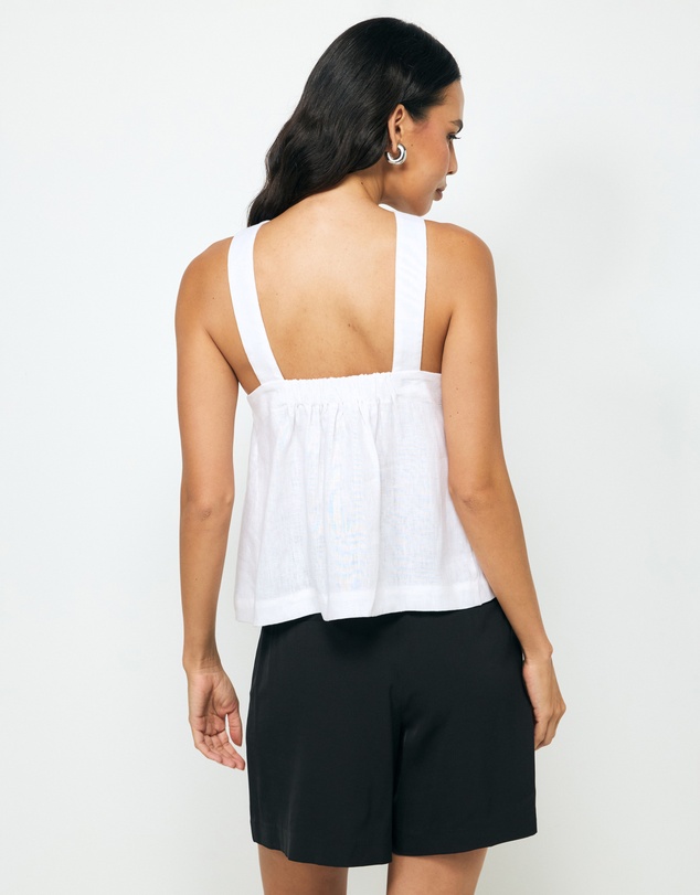 AERE - Elodie Linen Cross Front Top