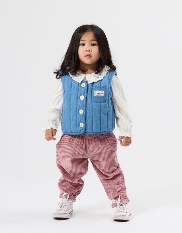 Goldie + Ace - Reversible Chambray Button Vest - Babies-Kids