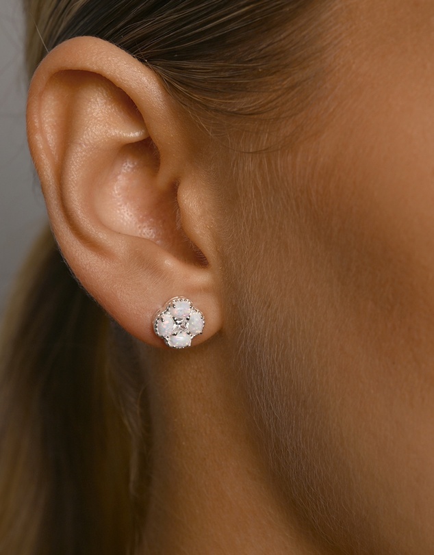 Von Treskow - Czelline Opal Clover Stud Earrings