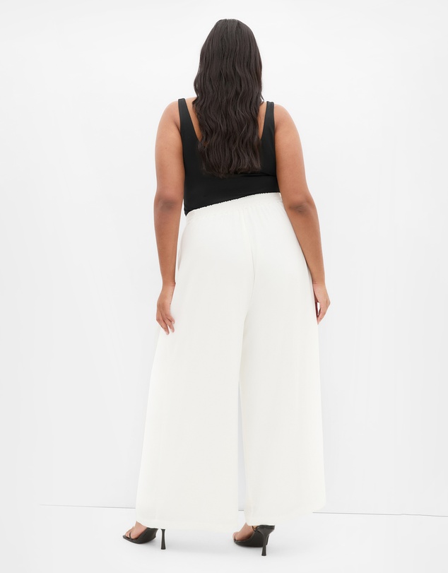 City Chic - Plus size Abbie Fully Lined Wide Leg Pant - ivory
