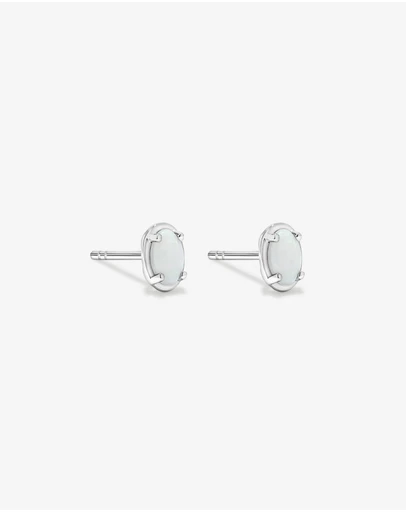 Michael Hill - Oval Australian Opal Stud Earrings in Sterling Silver