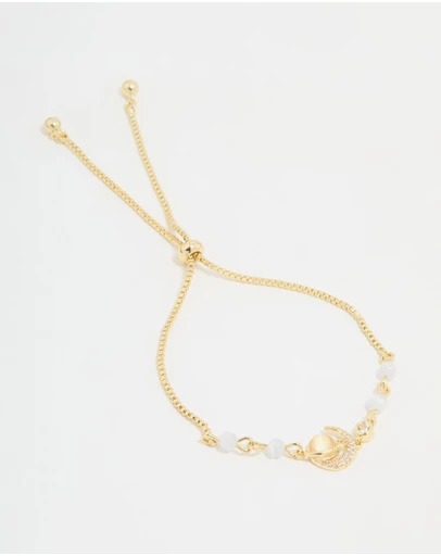 Lovisa - Gold Plated Cubic Zirconia Quartz Celestial Toggle Bracelet