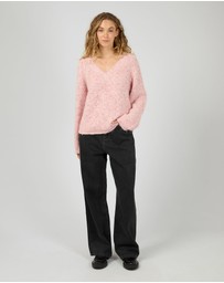 All About Eve - Devon V Neck Jumper Pale Pink