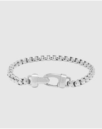 Nialaya Jewellery - Silver Box Chain Classic Bracelet