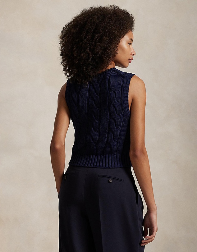 Polo Ralph Lauren - Cable-Knit Cotton Cropped Vest