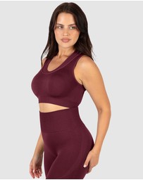 B Free Intimate Apparel - Double Racer Padded Sports Bra & High Waist Full Length Leggings Set