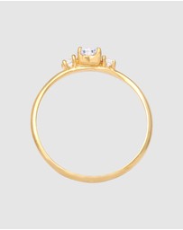 Elli Jewelry - Ring Zirconia Heart 925 Sterling Silver Gold-Plated