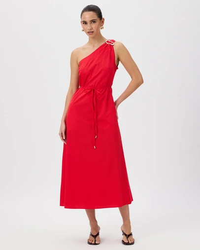 Tussah - Fleur One Shoulder Tie Detail Midi Dress