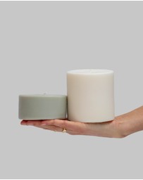 porter green - escc large pillar candle soy-blend unscented candles