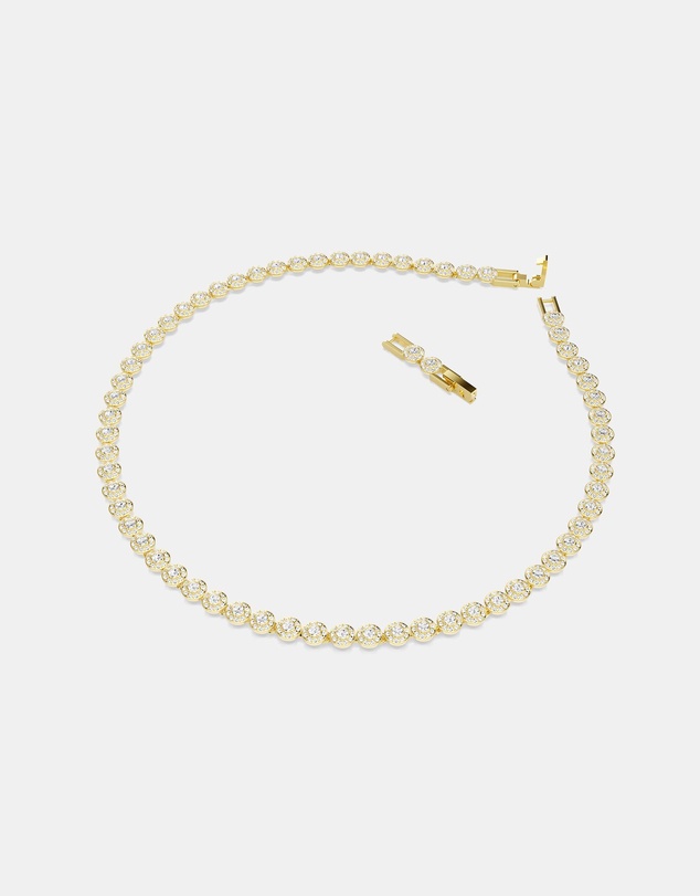 Swarovski - Una Angelic Necklace, Round Cut, Small, White, Gold-Tone Plated