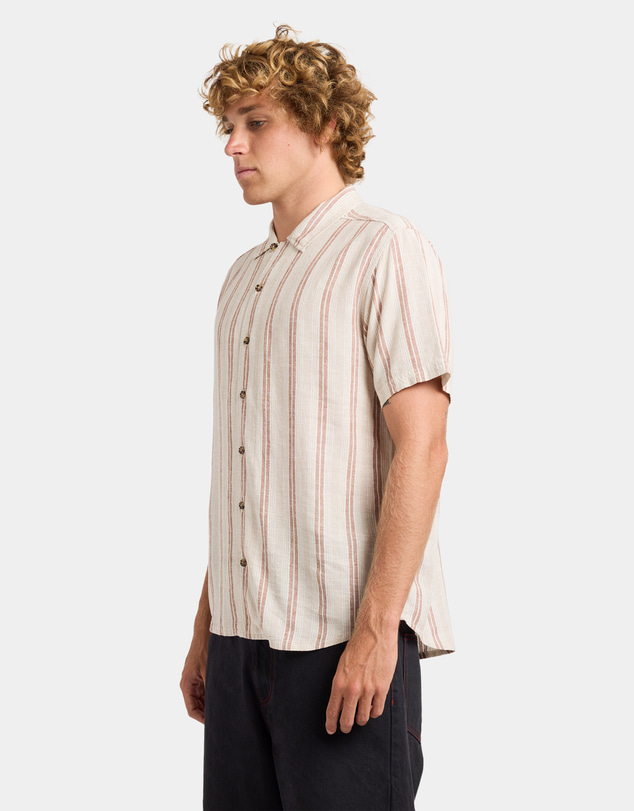 RVCA - Mens Beat Stripe Short Sleeve Shirt