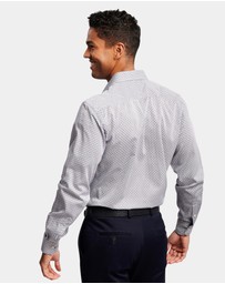 Brooksfield - ABSTRACT PRINT SLIM FIT DRESS SHIRT