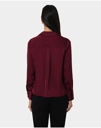 Forcast - Lila V-neck Satin Blouse