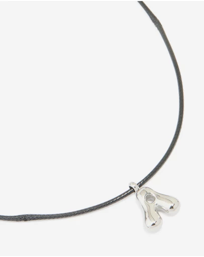 Lovisa - Waterproof Stainless Steel Large Bubble Letter A Cord Necklace
