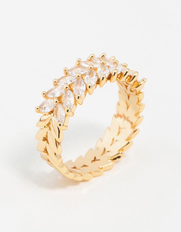 Lovisa - Gold Plated Navette Cubic Zirconia Layered Ring