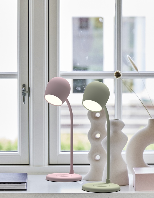 Kreafunk - Kreafunk Ellie Lamp W/ Qi Charger And Bluetooth Speaker - Dusty Rose