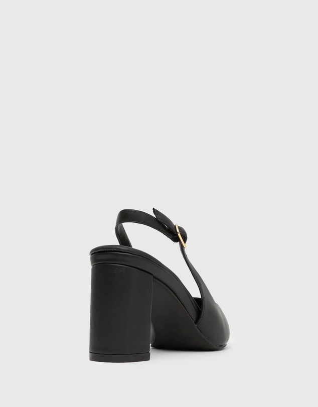 Betts - Flounce Block Heel Slingback Pumps