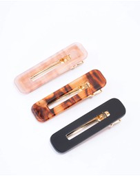 Lovisa - Acrylic Marble Hair Clips 3- Pack