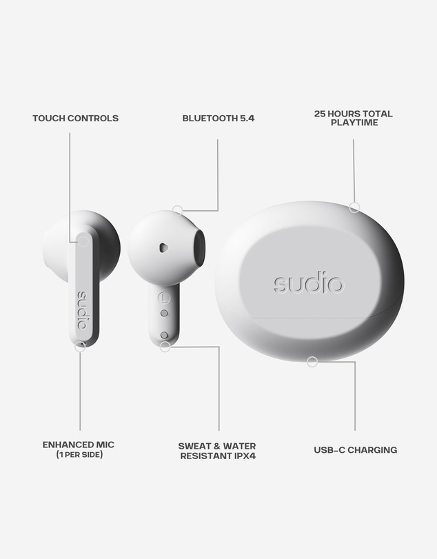 Sudio - A3 - True Wireless 5.4 Bluetooth Headphones/Earbuds