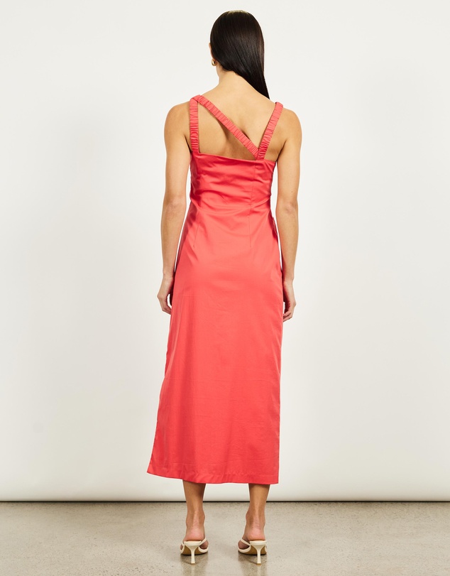 Lover - Kilian Asymmetric Tuck Midi Dress
