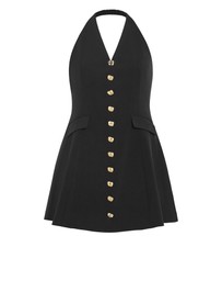 City Chic - Plus size Tori Halter Mini Dress - black