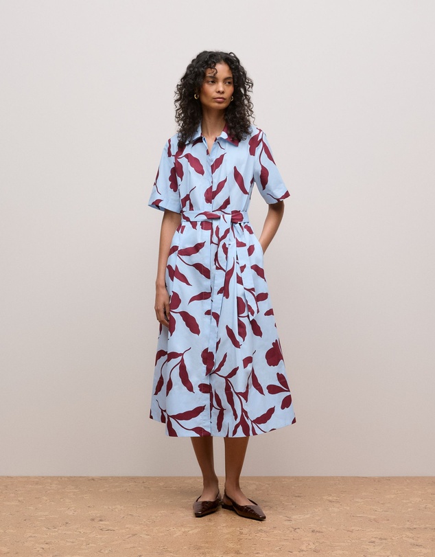 Trenery - Karra Cotton Poplin Shirt Dress in Sky