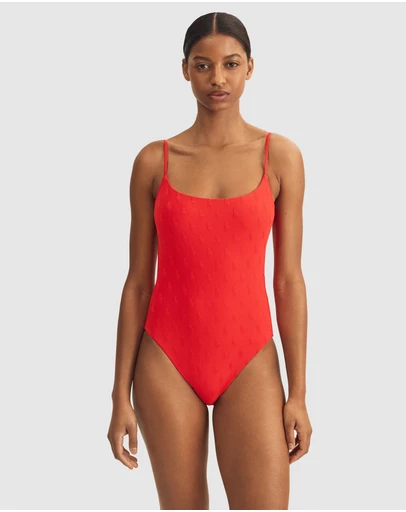 Polo Ralph Lauren - Logo Jacquard Kennedy Low Back Swimsuit