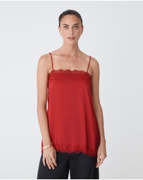 Forcast - Cleo Lace Trim Satin Camisole