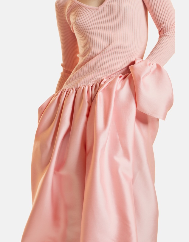 Cynthia Rowley - Rib Knit Silk Wool Combo Dress