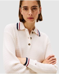 Tommy Hilfiger - Cable Knit Relaxed Polo Jumper