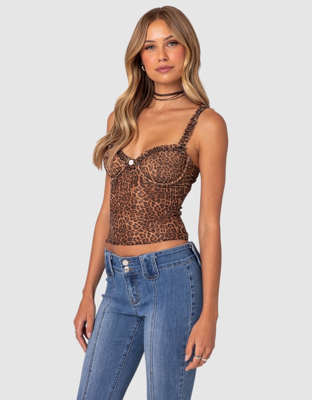 EDIKTED - Lidia Sheer Mesh Bra Top