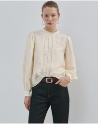 M.N.G - Cotton Blouse With Floral Embroidery
