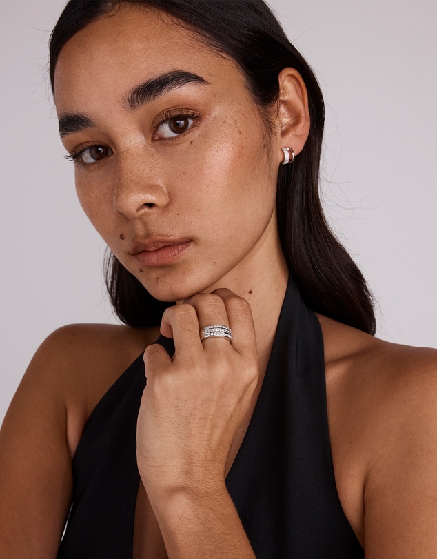Michael Hill - Cubic Zirconia Wide Channel Set Ring in Sterling Silver