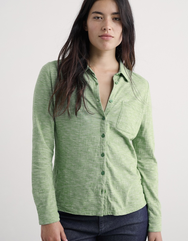 Seasalt - Seasalt Cornwall Green Teasel Head Organic Cotton Jersey Shirt