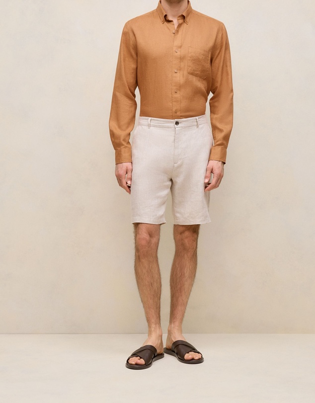 Trenery - Linen Tailored Relaxed Short in Flax