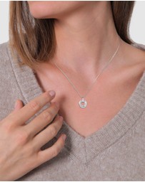 Elli Jewelry - Necklace Zirconia Circle 925 Sterling Silver