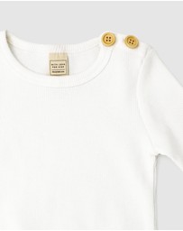 WITH LOVE FOR KIDS - Basics Thick Ribbed Long Sleeve Onesie - Babies