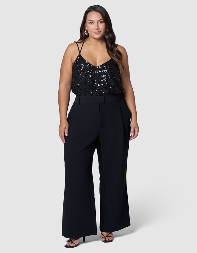 Pink Dusk by Curve Project - Fired Up Satin Trim Pant