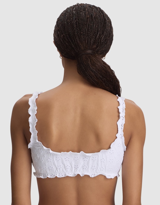 Polo Ralph Lauren - Ruffle Kennedy Pull-On Eyelet Scoop Bikini Top