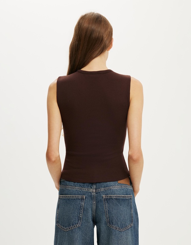 Cotton On - Blake Rib Henley Tank