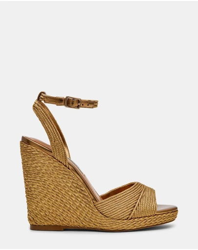 Steve Madden - Devin bronze raffia espadrille wedge sandal
