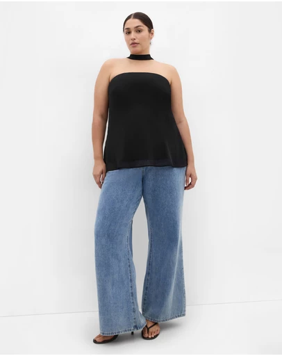 City Chic - Soiree Neck Tie Detail Top